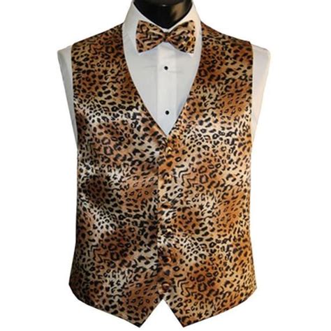 cheetah print vest and bowtie.